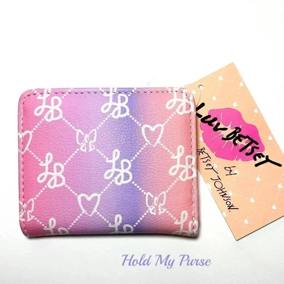 Luv Betsey Johnson Mini Purple Pink Ombre Bag Wallet NWT - Picture 3 of 5